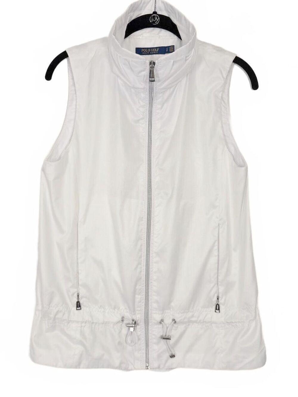Polo Golf Ralph Lauren Womens White Windbreaker Vest Full Zip Size Small